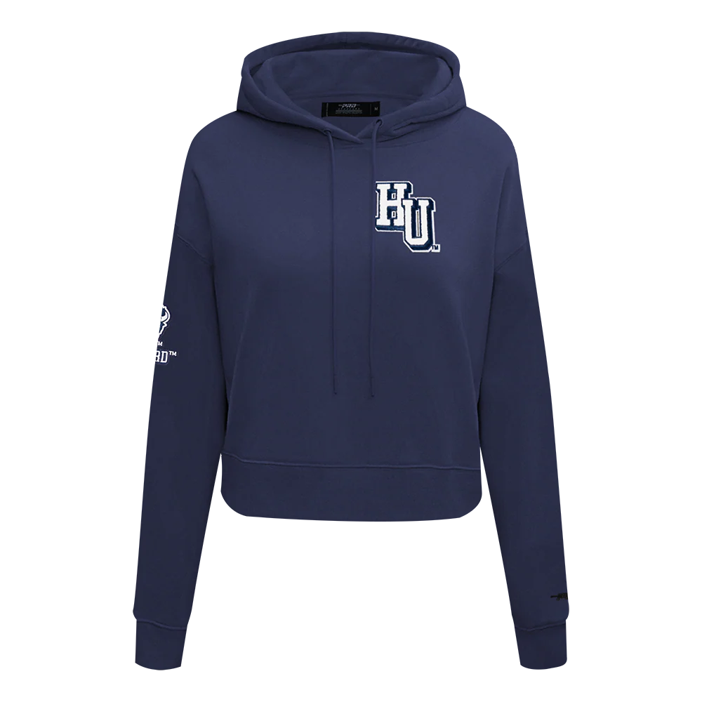 HOWARD UNIVERSITY CLASSIC WOMEN'S FLEECE CROPPED PULLOVER HOODIE