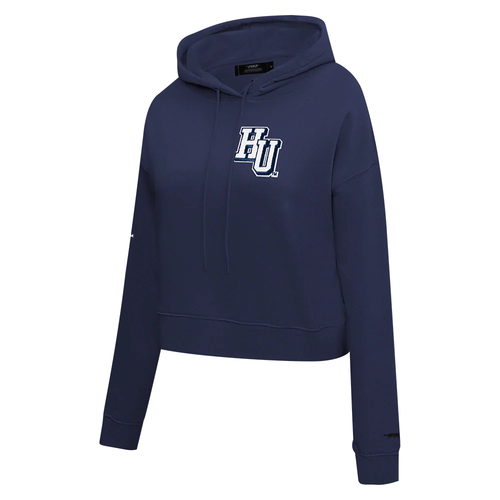 HOWARD UNIVERSITY CLASSIC WOMEN'S FLEECE CROPPED PULLOVER HOODIE