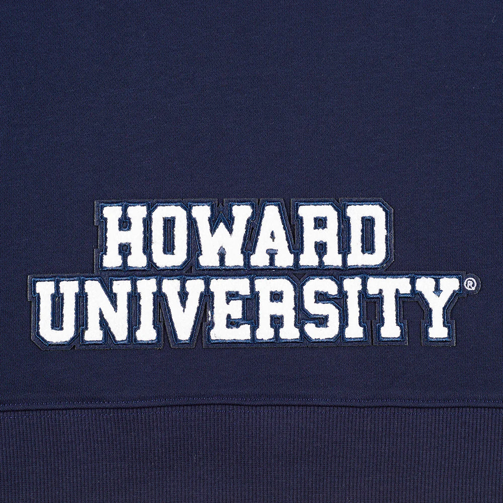HOWARD UNIVERSITY CLASSIC WOMEN'S FLEECE CROPPED PULLOVER HOODIE