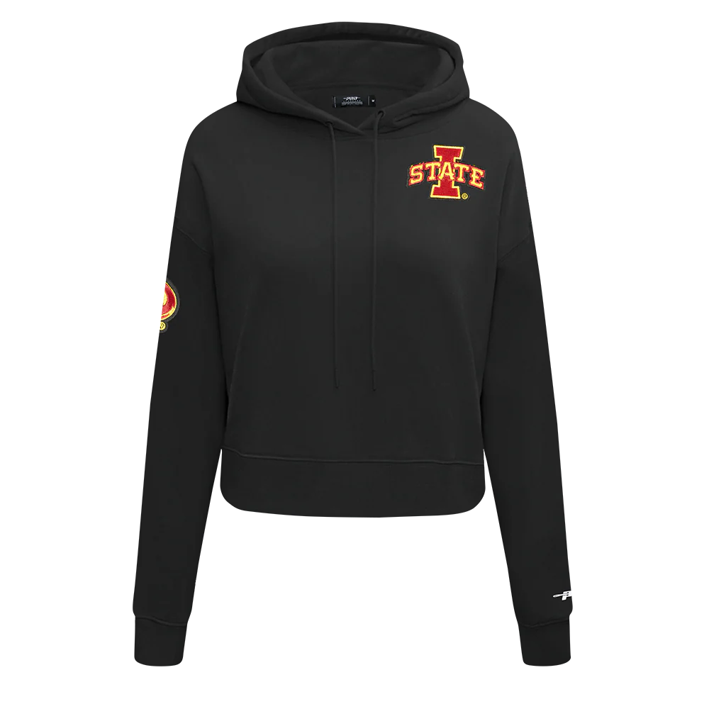 IOWA STATE UNIVERSITY CLASSIC FLEECE CROPPED PULLOVER HOODIE