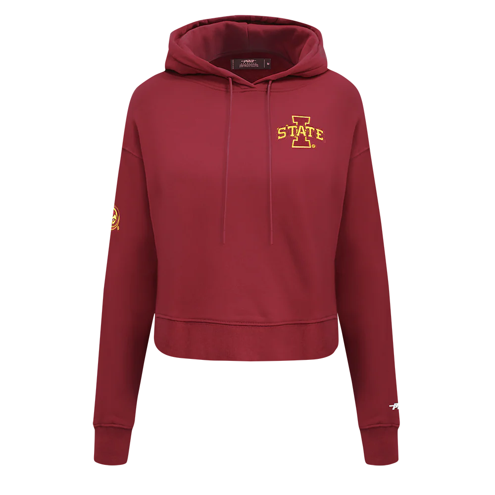 COLLEGE IOWA STATE UNIVERSITY CLASSIC WOMEN'S FLC CROPPED PO HOODIE