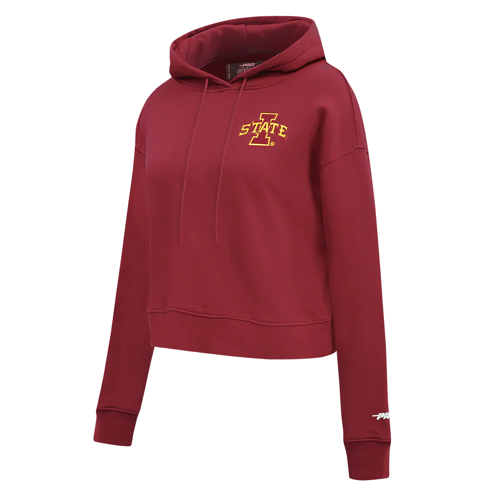 COLLEGE IOWA STATE UNIVERSITY CLASSIC WOMEN'S FLC CROPPED PO HOODIE