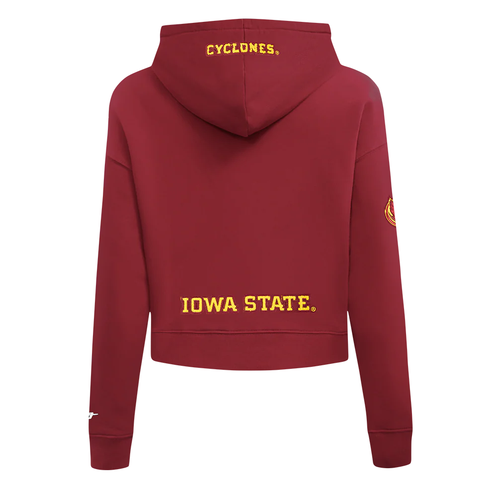 COLLEGE IOWA STATE UNIVERSITY CLASSIC WOMEN'S FLC CROPPED PO HOODIE