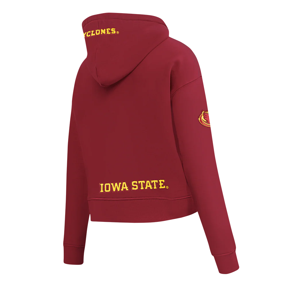 COLLEGE IOWA STATE UNIVERSITY CLASSIC WOMEN'S FLC CROPPED PO HOODIE