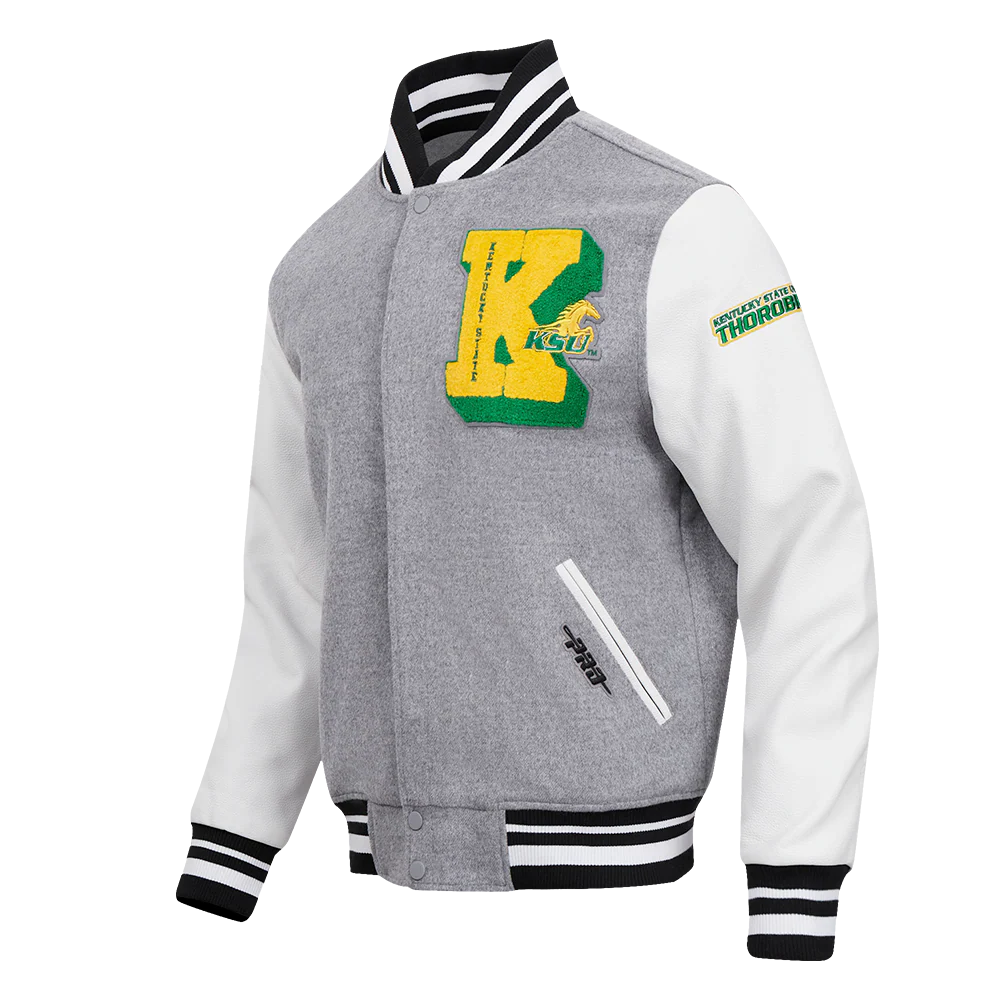 KENTUCKY STATE UNIVERSITY CLASSIC RIB WOOL MEN'S VARSITY JACKET