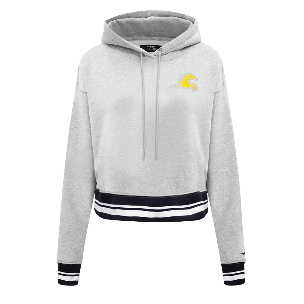 KENTUCKY STATE UNIVERSITY CLASSIC RIB FLEECE CROPPED PULLOVER HOODIE