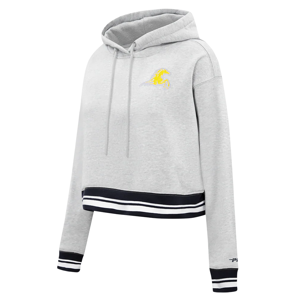 KENTUCKY STATE UNIVERSITY CLASSIC RIB FLEECE CROPPED PULLOVER HOODIE