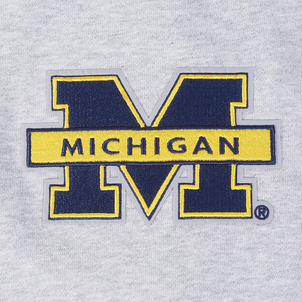 UNIVERSITY OF MICHIGAN CLASSIC MEN'S STACKED LOGO PULLOVER HOODIE