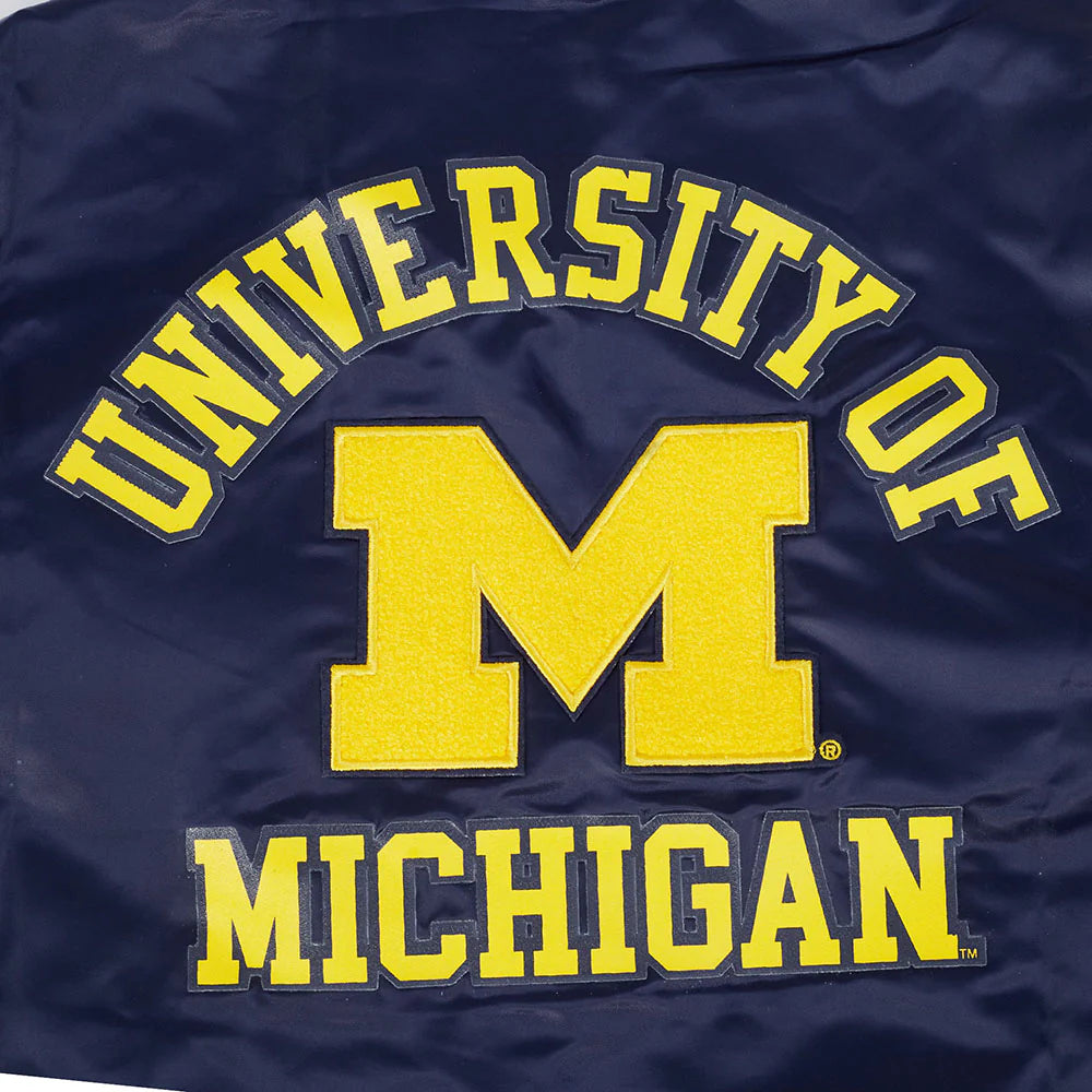 UNIVERSITY OF MICHIGAN CLASSIC MEN'S RIB SATIN JACKET