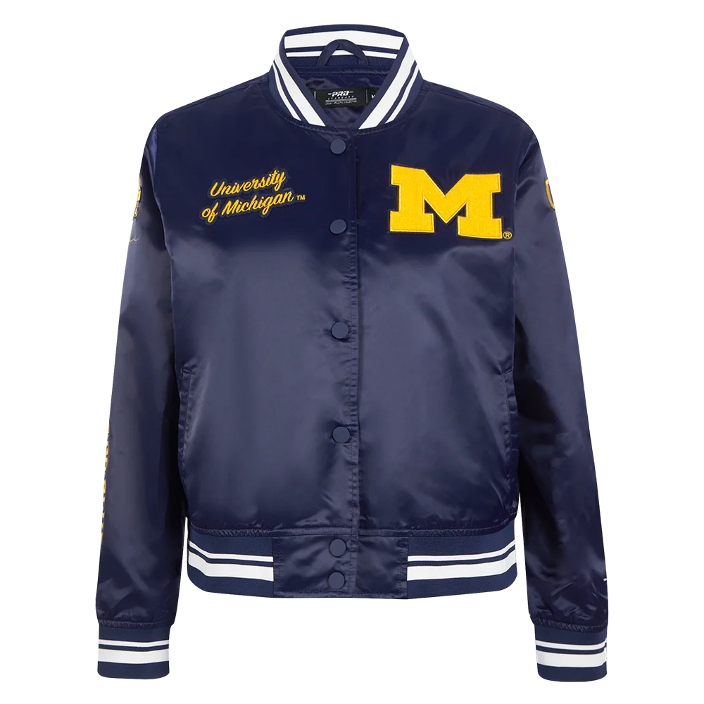 UNIVERSITY OF MICHIGAN CLASSIC WOMEN'S RIB SATIN JACKET