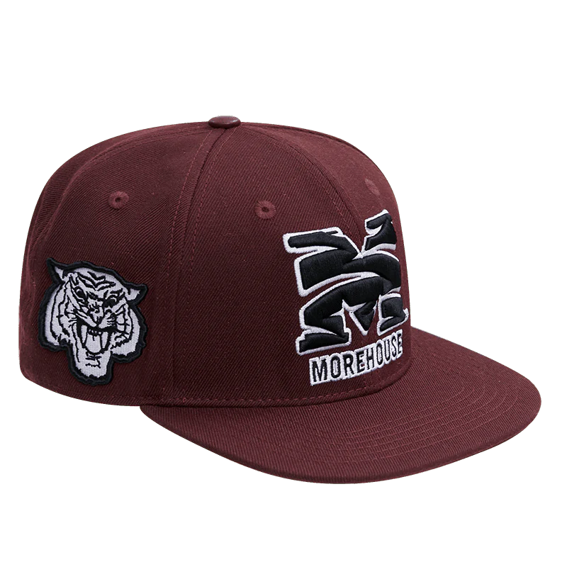 MOREHOUSE COLLEGE CLASSIC UNISEX STACKED LOGO WOOL SNAPBACK HAT