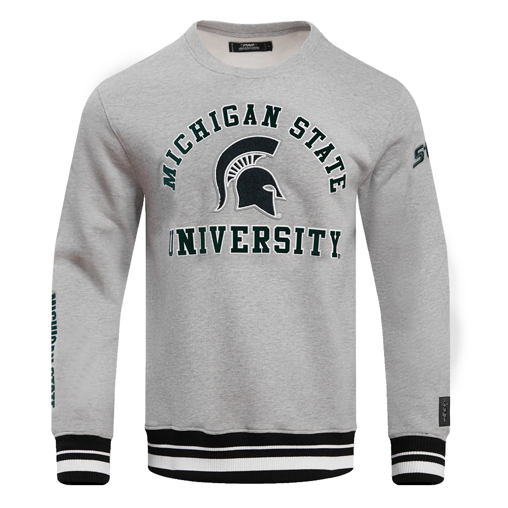 MICHIGAN STATE UNIVERSITY CLASSIC MEN'S STACKED LOGO CREWNECK