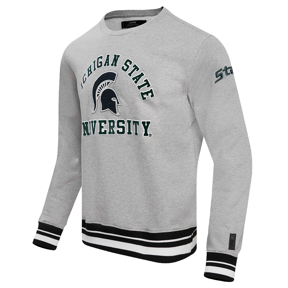 MICHIGAN STATE UNIVERSITY CLASSIC MEN'S STACKED LOGO CREWNECK