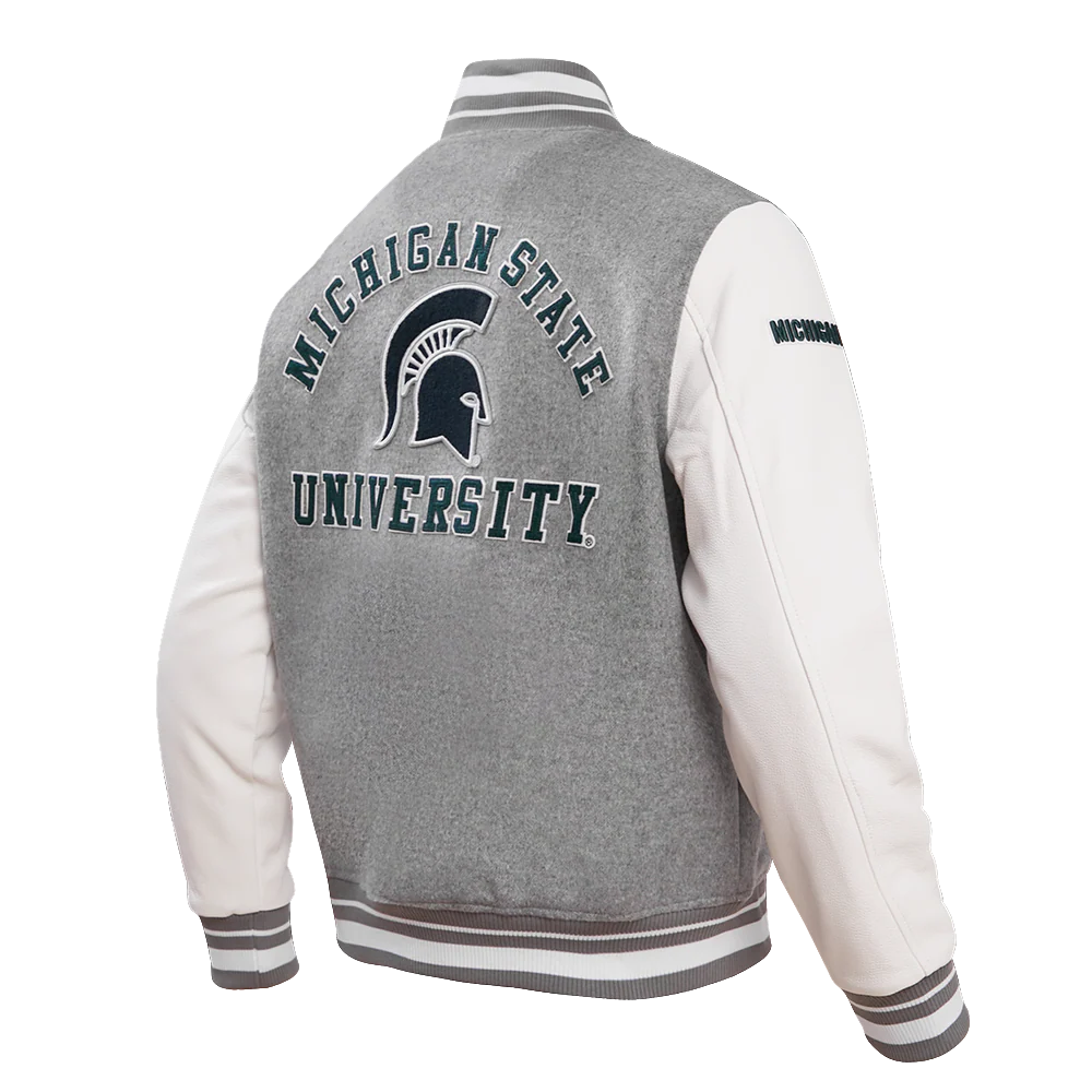 MICHIGAN STATE UNIVERSITY CLASSIC RIB WOOL MEN'S VARSITY JACKET
