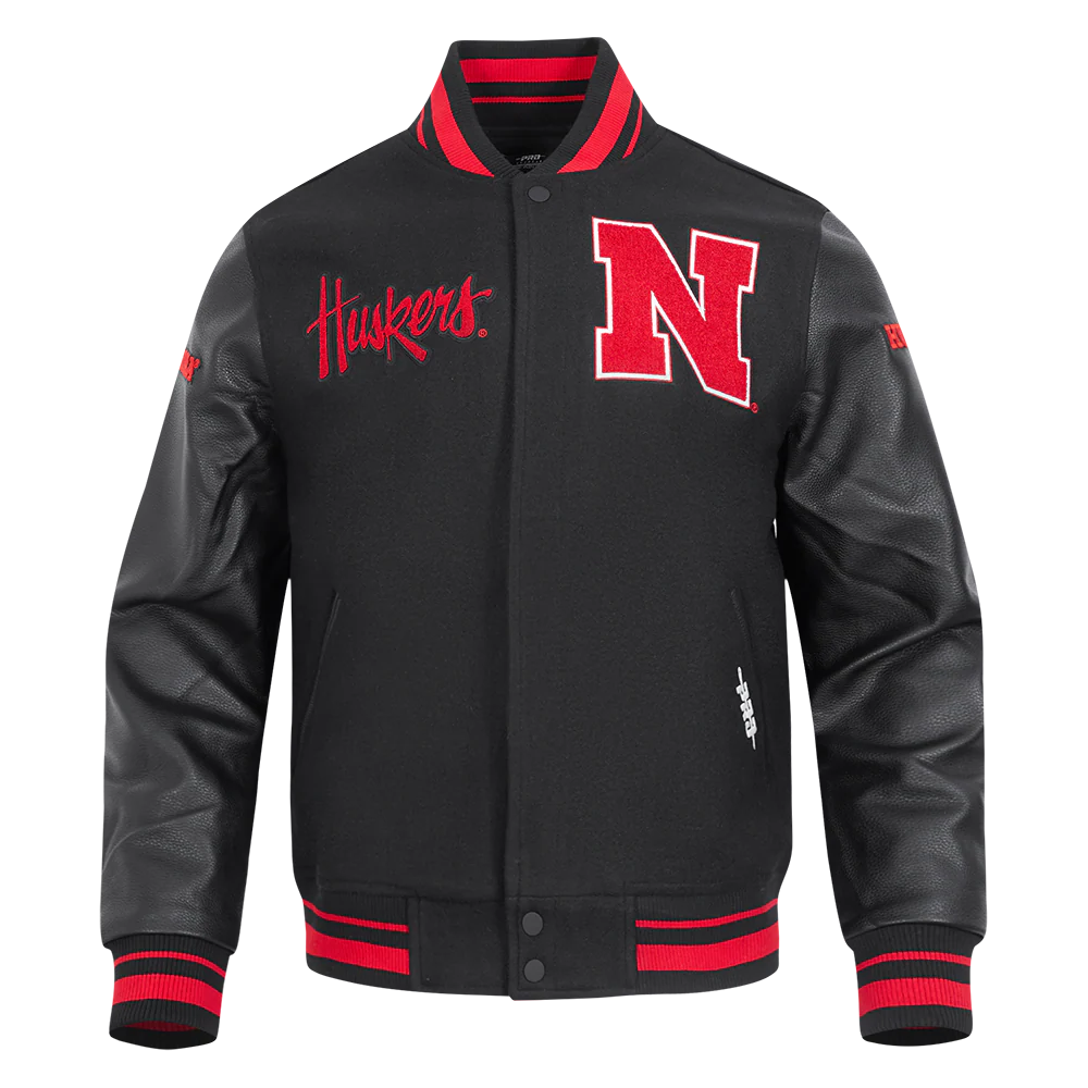 UNIVERSITY OF NEBRASKA CLASSIC RIB WOOL VARSITY JACKET