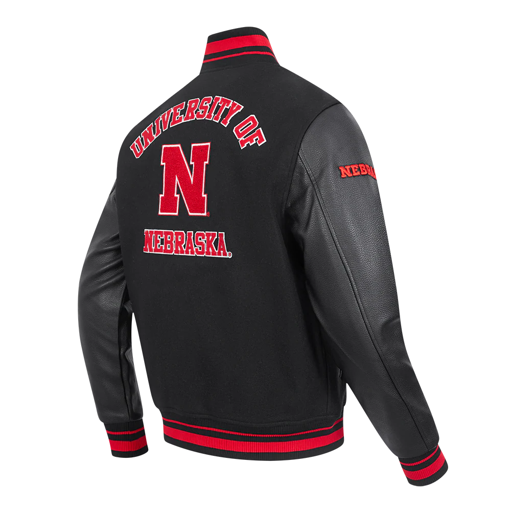 UNIVERSITY OF NEBRASKA CLASSIC RIB WOOL VARSITY JACKET