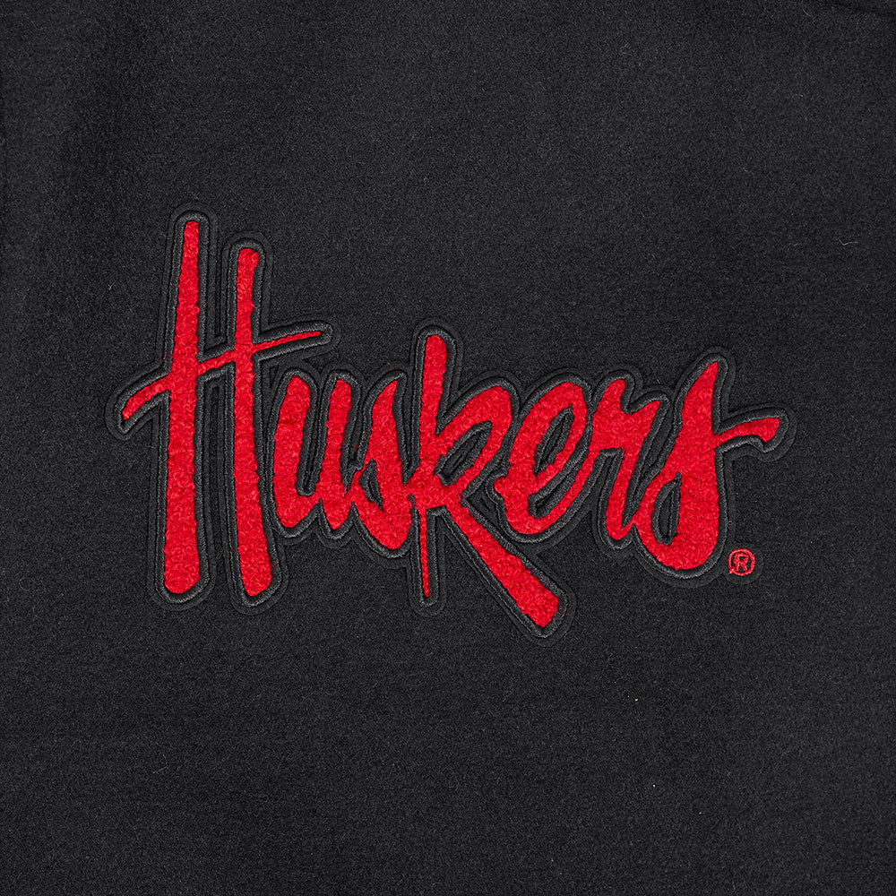 UNIVERSITY OF NEBRASKA CLASSIC RIB WOOL VARSITY JACKET