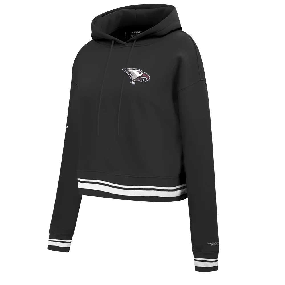 NORTH CAROLINA CENTRAL UNIVERSITY CLASSIC RIB FLEECE CROPPED PULLOVER HOODIE