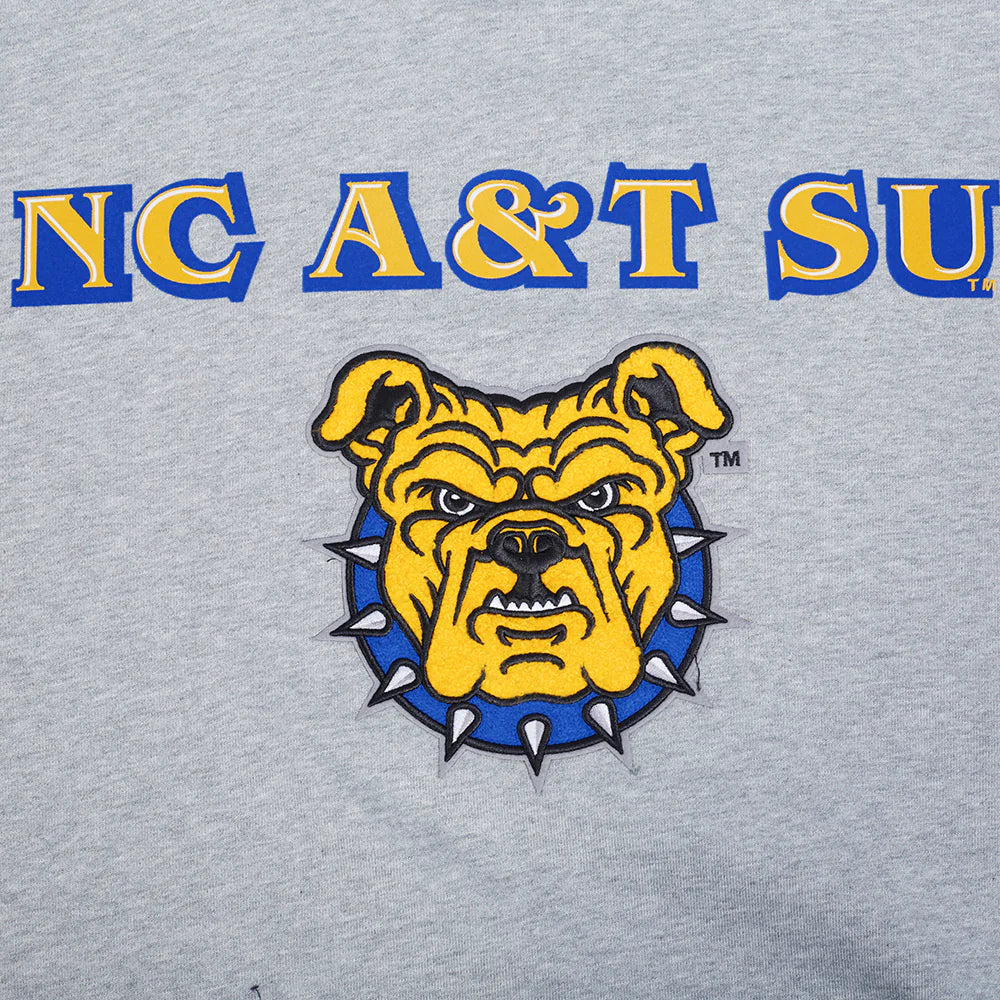 NORTH CAROLINA A&T STATE UNIVERSITY CLASSIC STACKED LOGO FLEECE CREWNECK