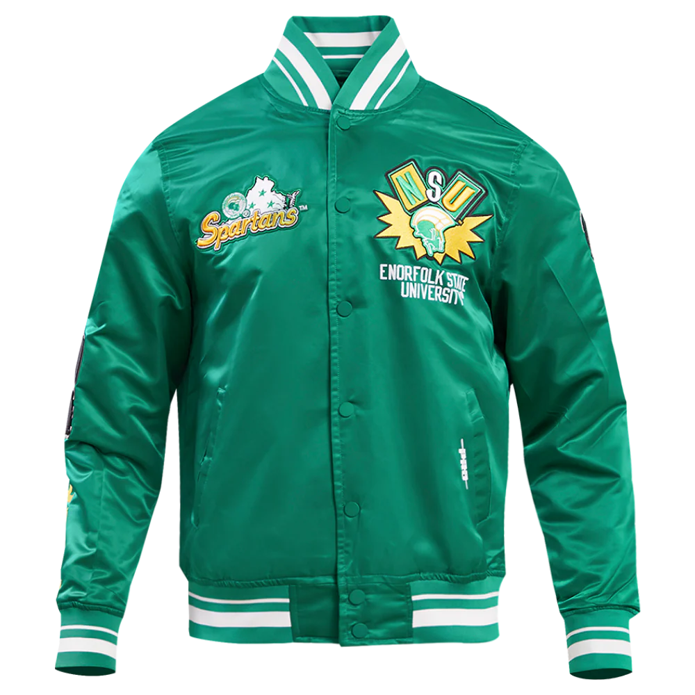NORFOLK STATE UNIVERSITY HOMECOMING RIB MEN'S SATIN JACKET