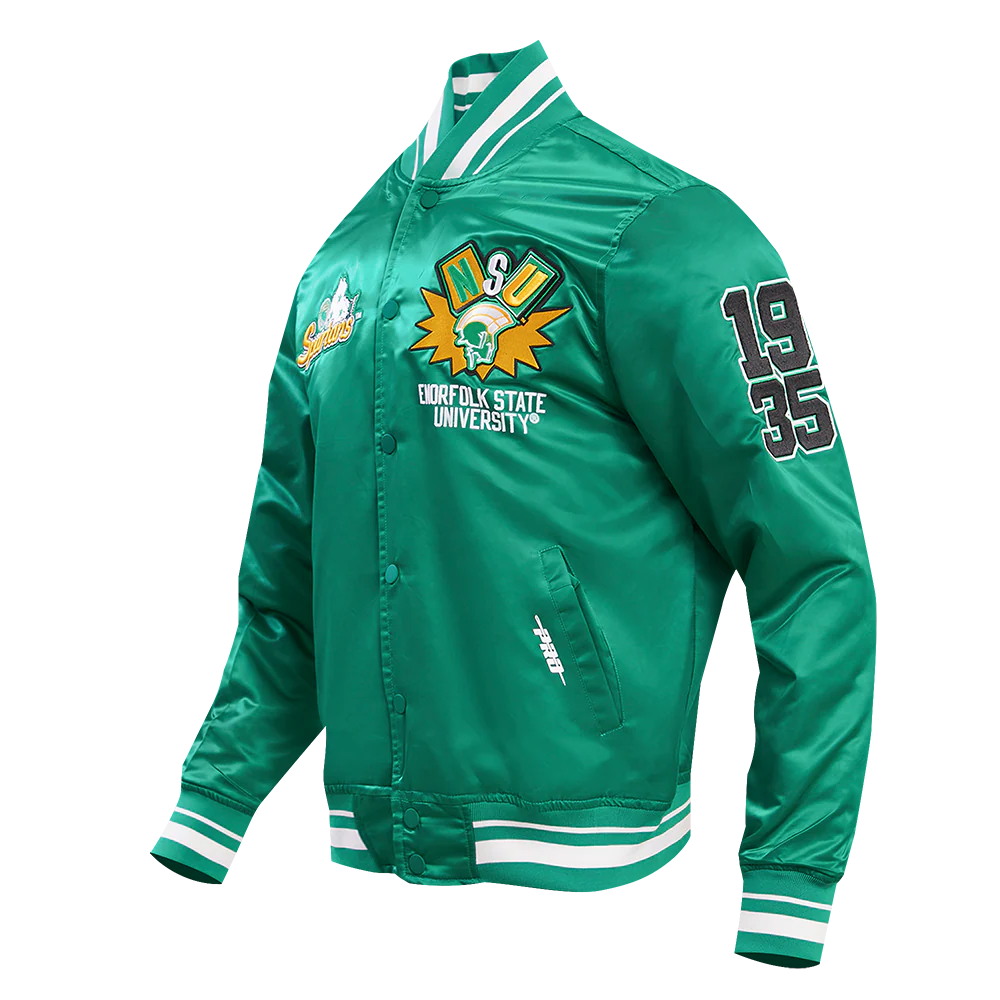NORFOLK STATE UNIVERSITY HOMECOMING RIB MEN'S SATIN JACKET