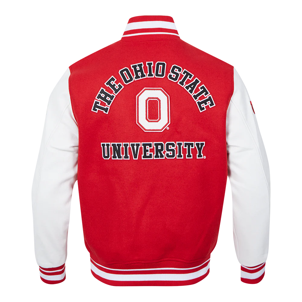 OHIO STATE UNIVERSITY CLASSIC MEN'S RIB WOOL VARSITY JACKET