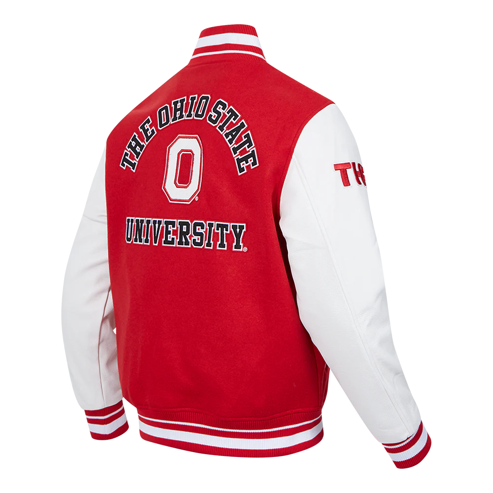 OHIO STATE UNIVERSITY CLASSIC MEN'S RIB WOOL VARSITY JACKET