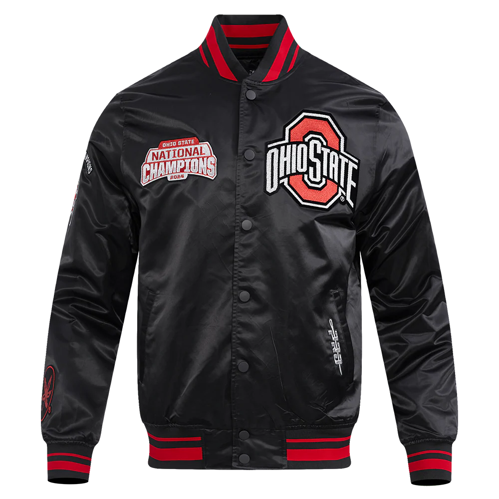 OHIO STATE UNIVERSITY CHAMPIONS MEN'S RIB SATIN JACKET