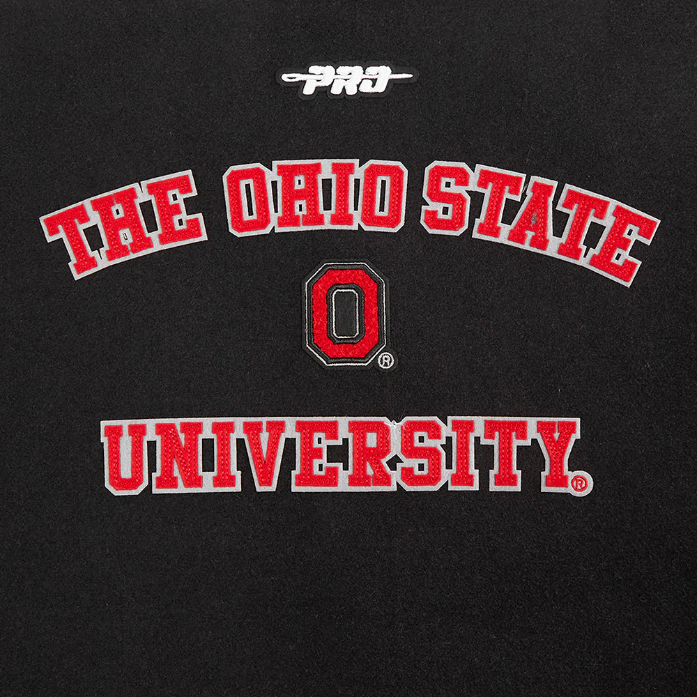 OHIO STATE UNIVERSITY CLASSIC WOMEN'S RIB WOOL VARSITY JACKET