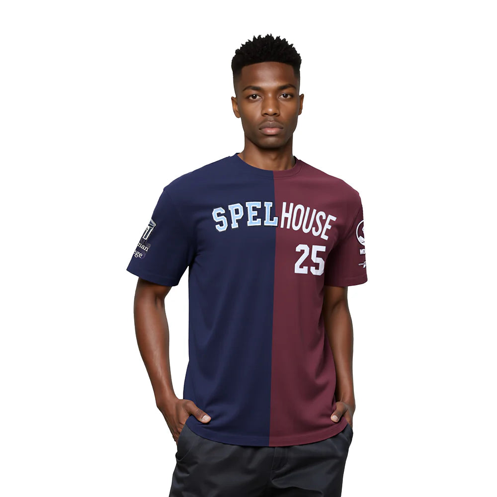 COLLEGE SPELHOUSE HOMECOMING MEN'S DROP SHOULDER SPLIT TEE