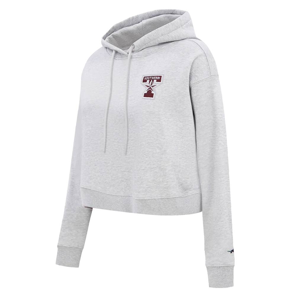 TEXAS SOUTHERN UNIVERSITY CLASSIC WOMEN'S FLEECE CROPPED PULLOVER HOODIE