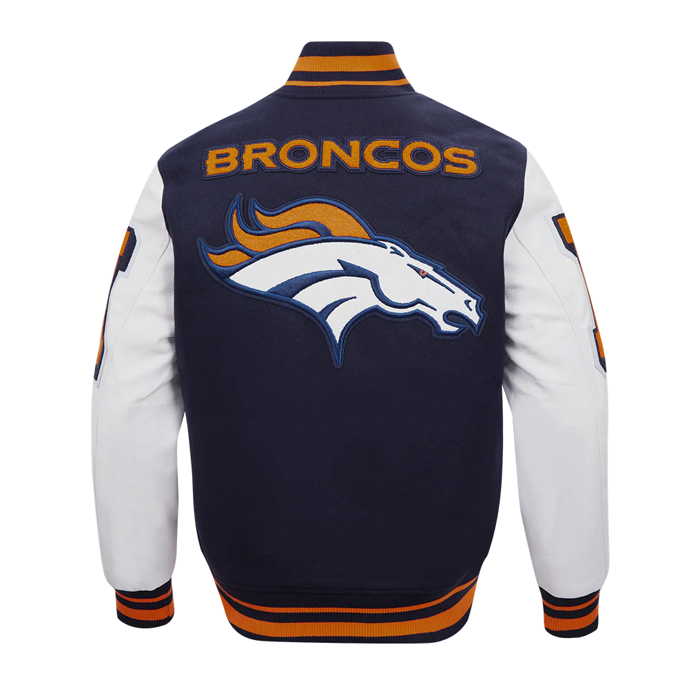 NFL DENVER BRONCOS MASHUP MEN'S RIB WOOL VARSITY JACKET