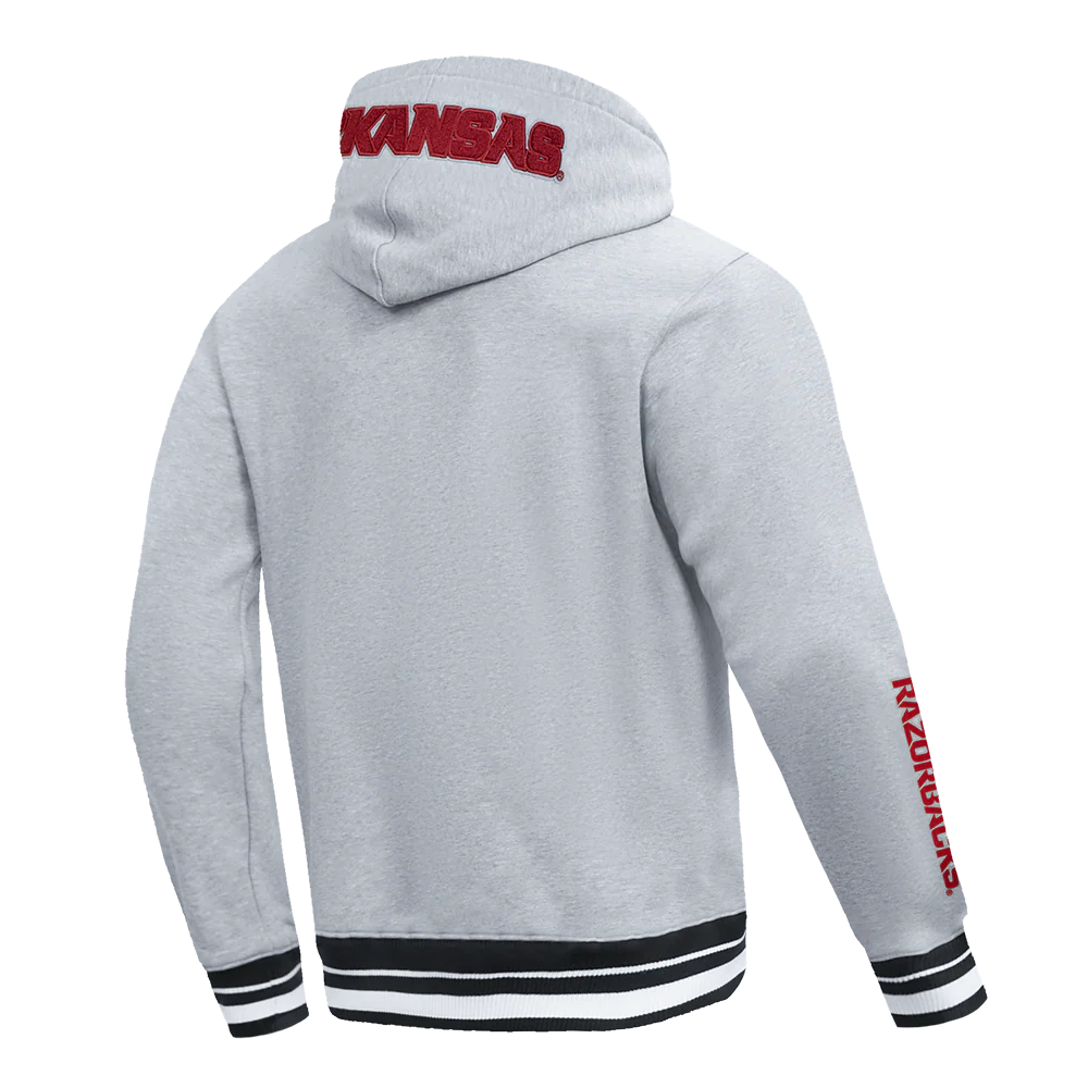 UNIVERSITY OF ARKANSAS CLASSIC MEN'S STACKED LOGO PULLOVER HOODIE