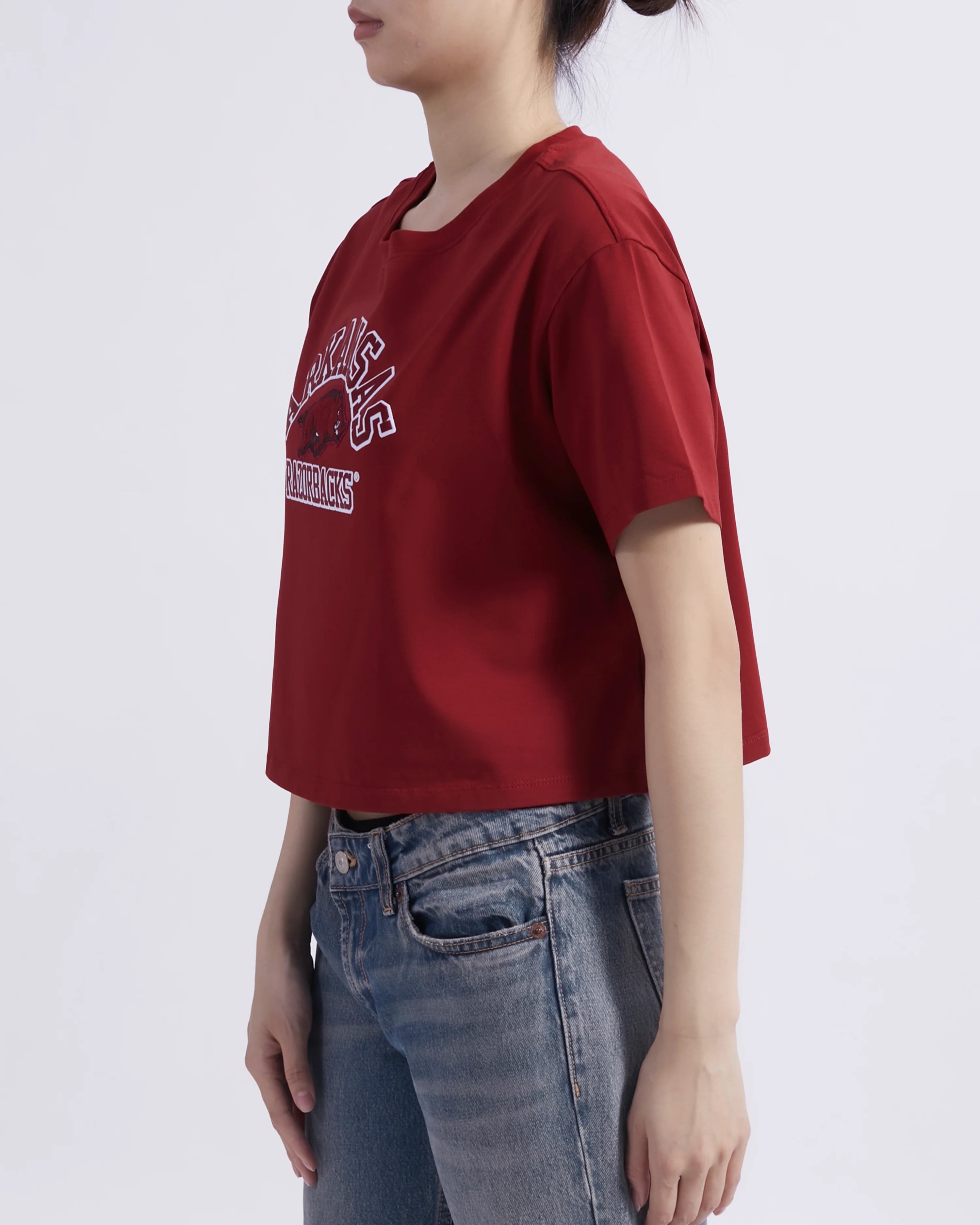 UNIVERSITY OF ARKANSAS FAYETTEVILLE CLASSIC WOMEN'S SINGLE JERSEY BOXY TEE