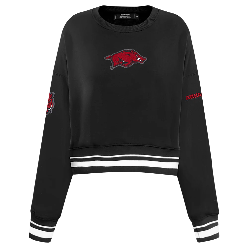 UNIVERSITY OF ARKANSAS FAYETTEVILLE CLASSIC WOMEN'S RIB FLEECE CREWNECK