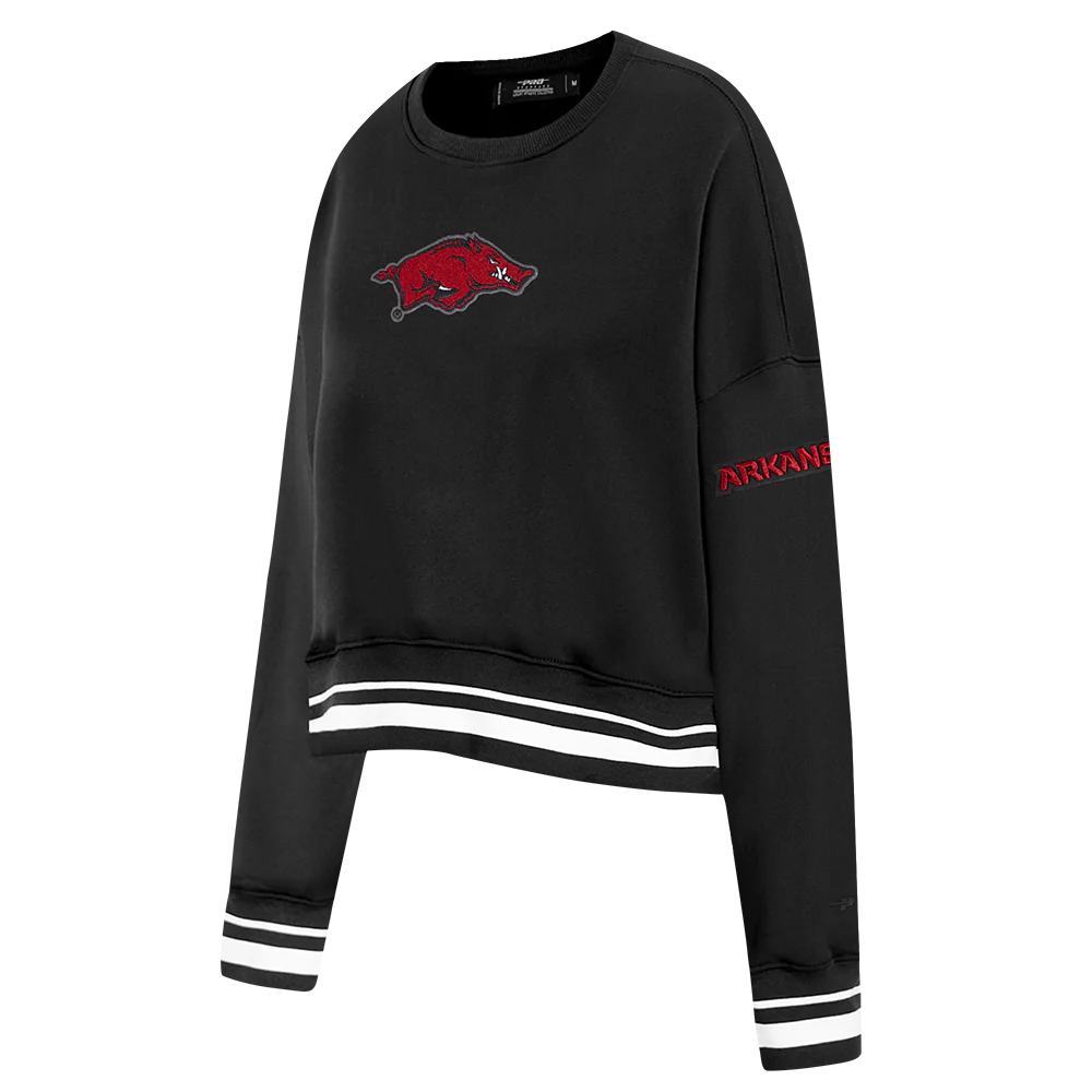 UNIVERSITY OF ARKANSAS FAYETTEVILLE CLASSIC WOMEN'S RIB FLEECE CREWNECK
