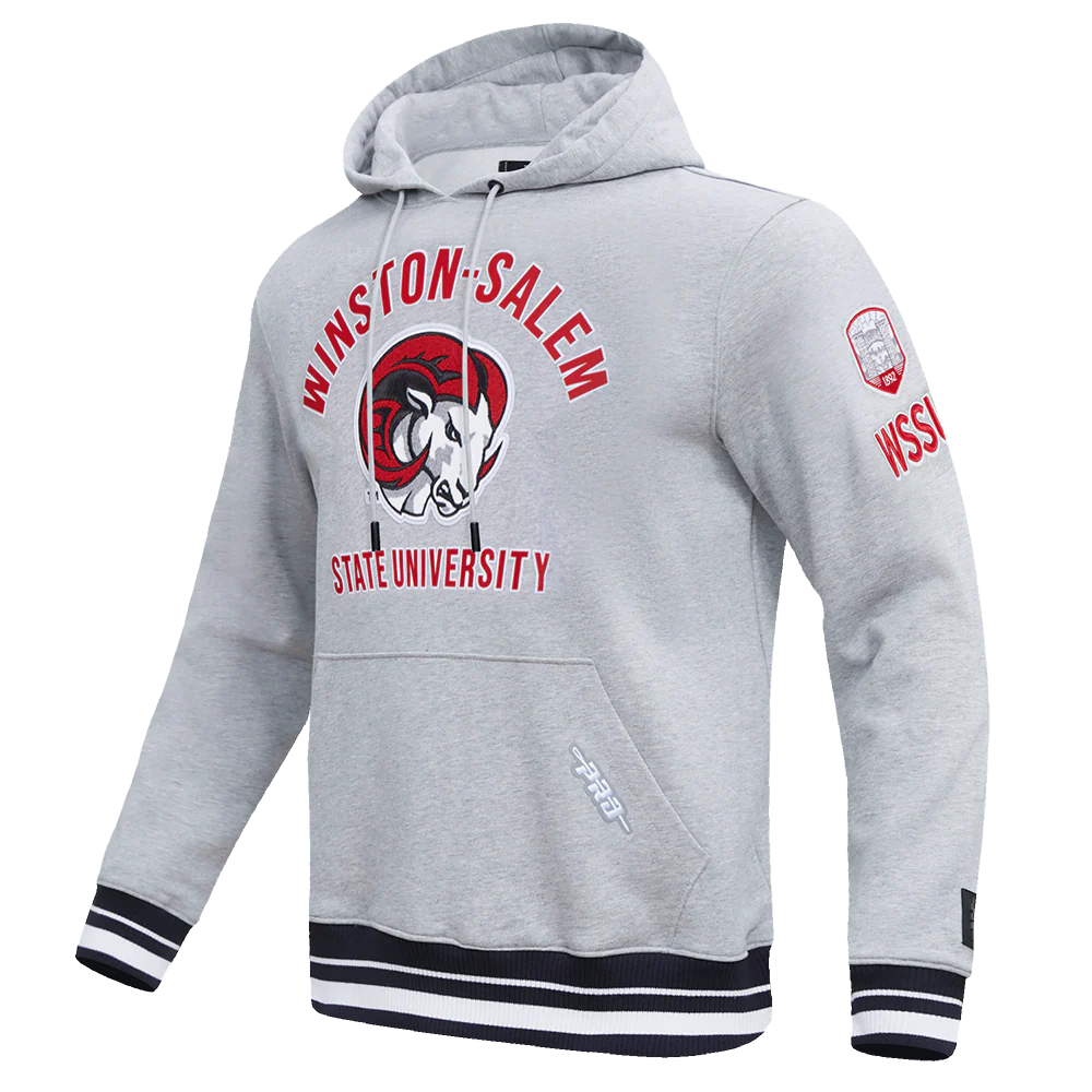 WINSTON SALEM STATE UNIVERSITY CLASSIC MEN'S STACKED LOGO PO HOODIE