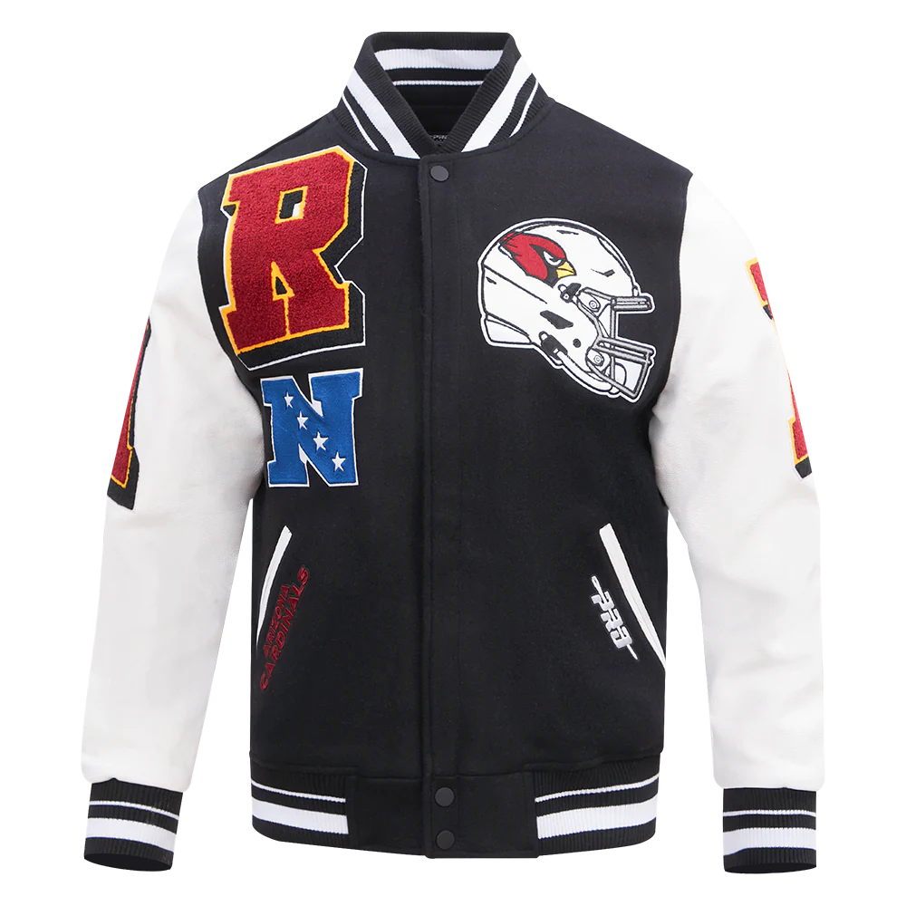 NFL ARIZONA CARDINALS MASHUP MEN'S RIB WOOL VARSITY JACKET