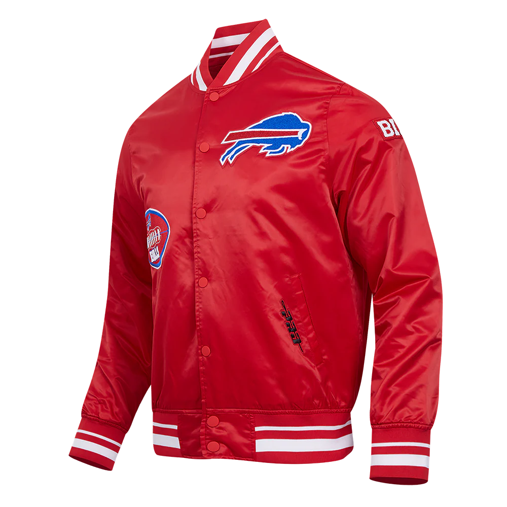 NFL BUFFALO BILLS OLD ENGLISH MEN'S RIB SATIN JACKET