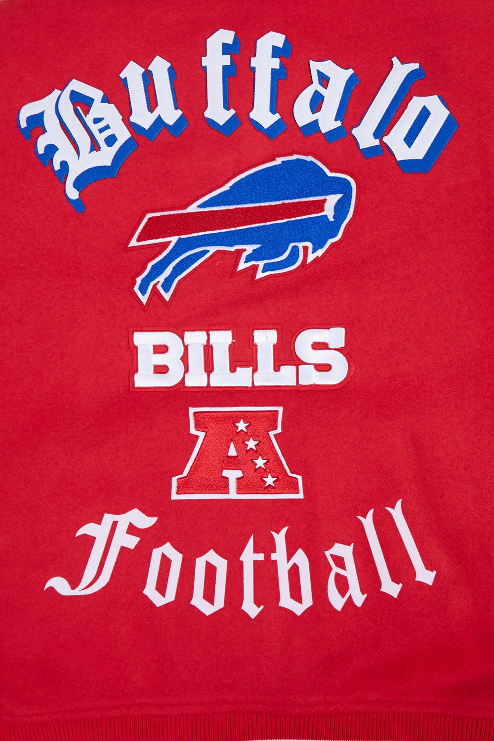 NFL BUFFALO BILLS OLD ENGLISH MEN'S RIB WOOL VARSITY JACKET