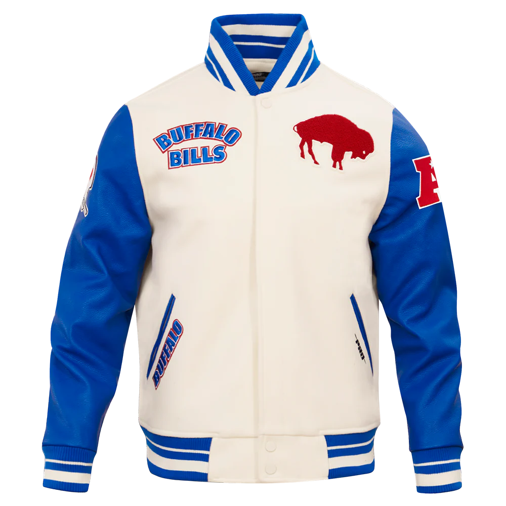 NFL BUFFALO BILLS RETRO CLASSIC MEN'S RIB WOOL VARSITY JACKET