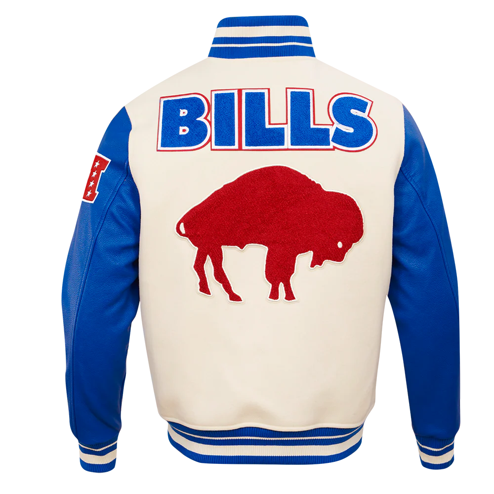 NFL BUFFALO BILLS RETRO CLASSIC MEN'S RIB WOOL VARSITY JACKET