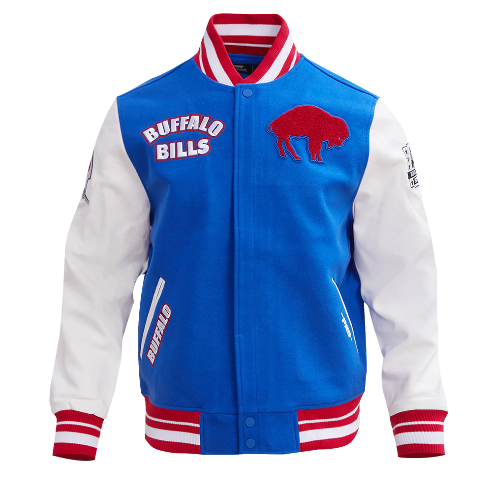 NFL BUFFALO BILLS RETRO CLASSIC MEN'S RIB WOOL VARSITY JACKET