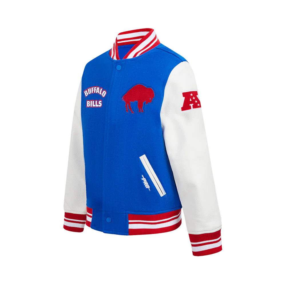 NFL BUFFALO BILLS RETRO CLASSIC BIG BOYS RIB WOOL VARSITY JACKET