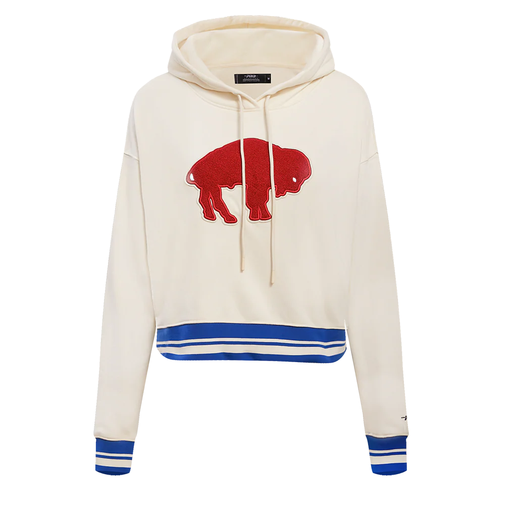 NFL BUFFALO BILLS RETRO CLASSIC WOMEN'S CROPPED PULLOVER HOODIE