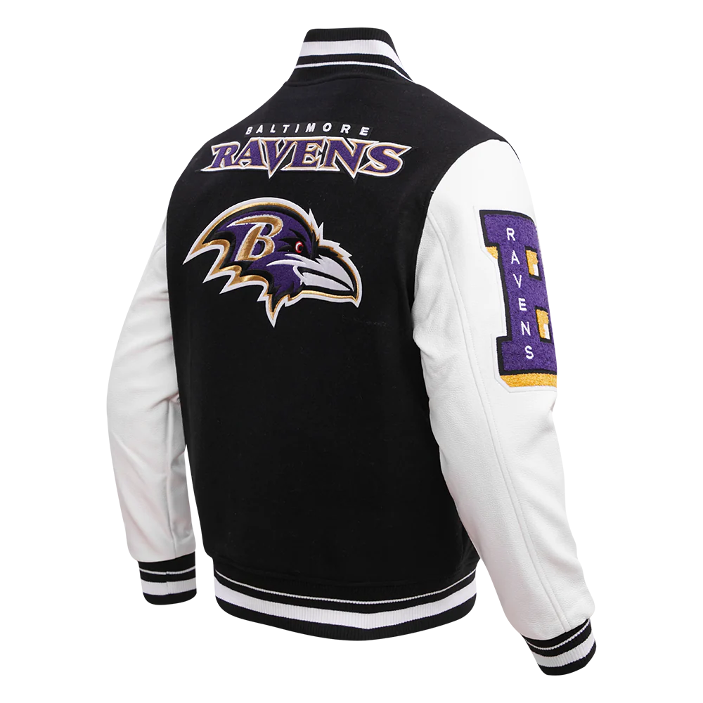 NFL BALTIMORE RAVENS MASHUP MEN'S RIB WOOL VARSITY JACKET