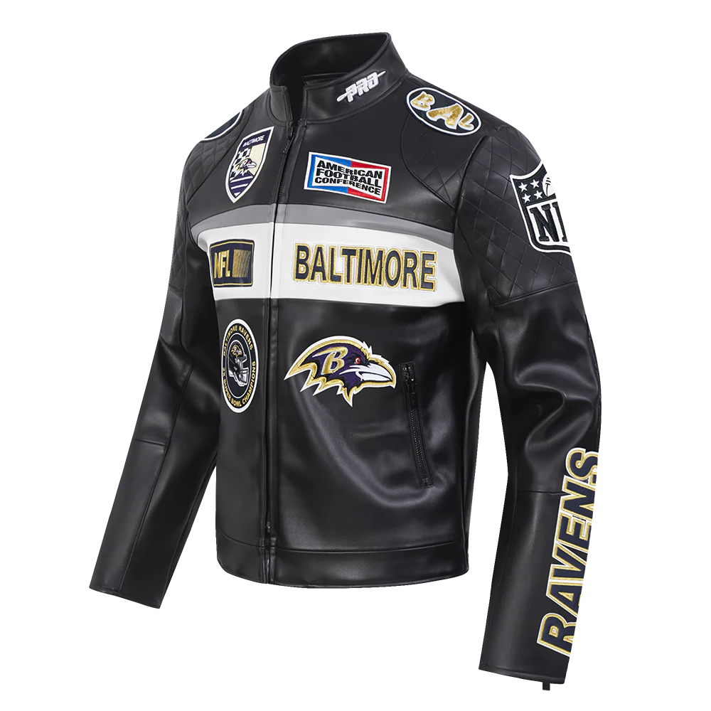 NFL BALTIMORE RAVENS MEN'S MOTO JACKET