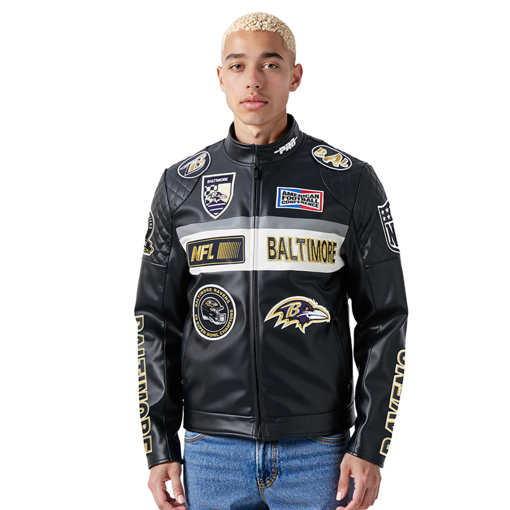 NFL BALTIMORE RAVENS MEN'S MOTO JACKET
