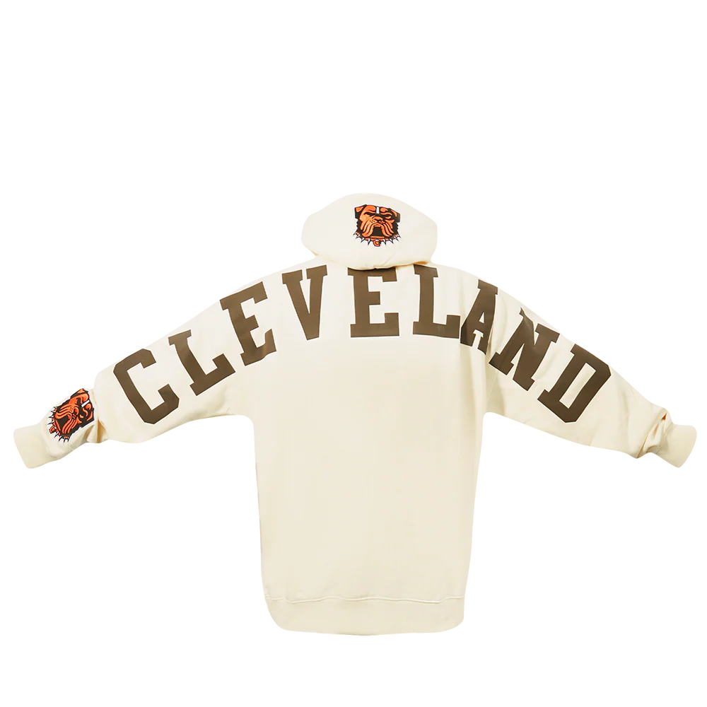 NFL CLEVELAND BROWNS WINGSPAN MEN'S DROP SHOULDER FLC PO HOODIE