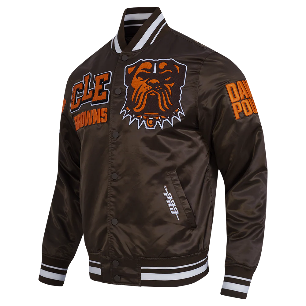 NFL CLEVELAND BROWNS MASHUP MEN'S RIB SATIN JACKET